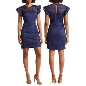 Trina Turk Lace Dress Navy Women’s Size 10